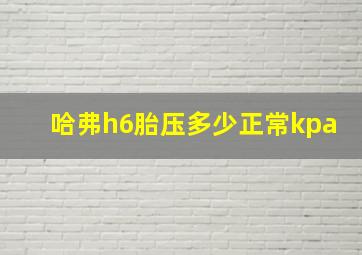 哈弗h6胎压多少正常kpa