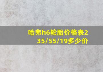 哈弗h6轮胎价格表235/55/19多少价