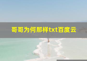 哥哥为何那样txt百度云