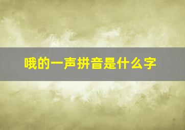 哦的一声拼音是什么字