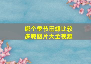 哪个季节田螺比较多呢图片大全视频