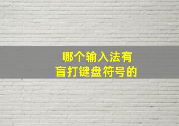 哪个输入法有盲打键盘符号的