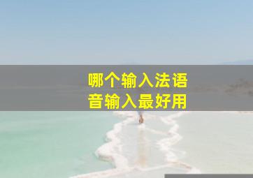 哪个输入法语音输入最好用