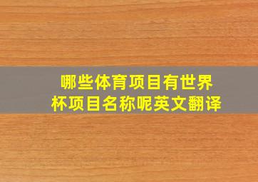 哪些体育项目有世界杯项目名称呢英文翻译