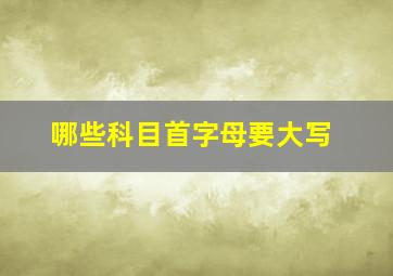 哪些科目首字母要大写