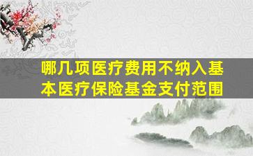 哪几项医疗费用不纳入基本医疗保险基金支付范围