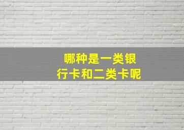 哪种是一类银行卡和二类卡呢