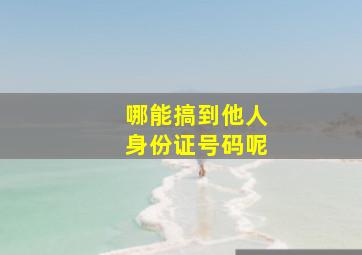 哪能搞到他人身份证号码呢