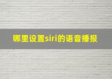 哪里设置siri的语音播报