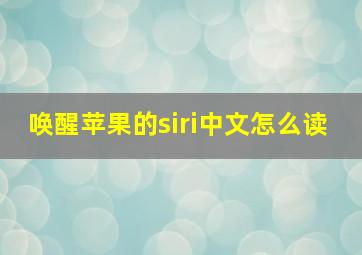 唤醒苹果的siri中文怎么读