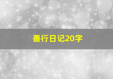 善行日记20字