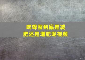 喝蜂蜜到底是减肥还是增肥呢视频