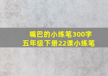 嘴巴的小练笔300字五年级下册22课小练笔