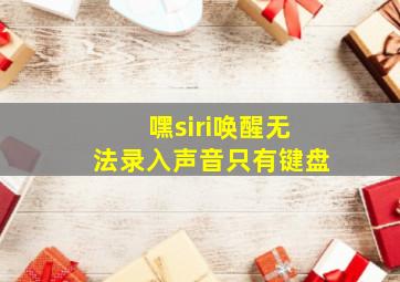 嘿siri唤醒无法录入声音只有键盘