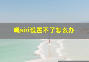 嘿siri设置不了怎么办