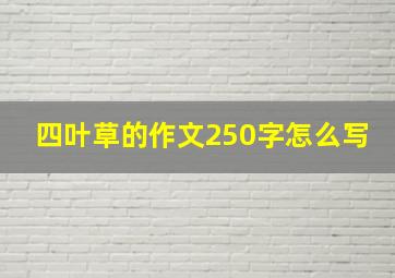 四叶草的作文250字怎么写