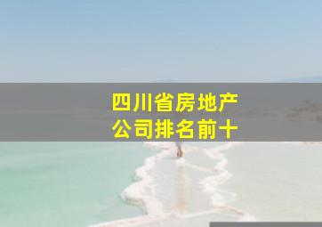 四川省房地产公司排名前十