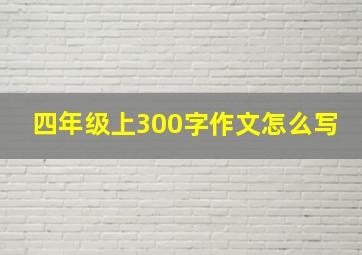 四年级上300字作文怎么写