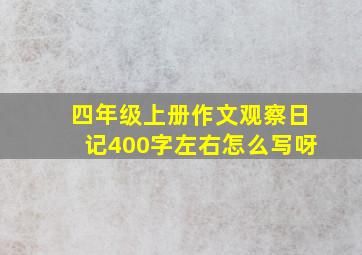 四年级上册作文观察日记400字左右怎么写呀