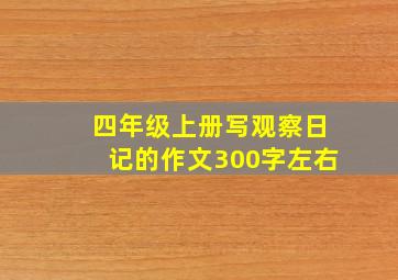 四年级上册写观察日记的作文300字左右