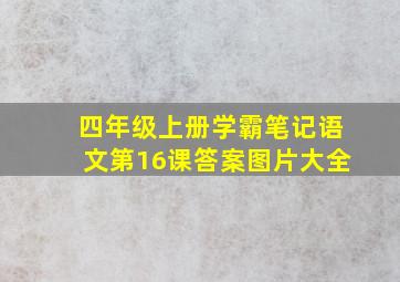 四年级上册学霸笔记语文第16课答案图片大全