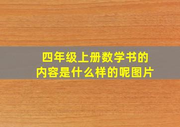 四年级上册数学书的内容是什么样的呢图片