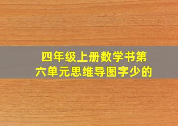 四年级上册数学书第六单元思维导图字少的