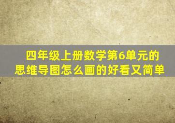 四年级上册数学第6单元的思维导图怎么画的好看又简单