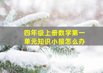 四年级上册数学第一单元知识小报怎么办