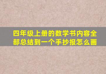 四年级上册的数学书内容全部总结到一个手抄报怎么画