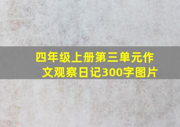 四年级上册第三单元作文观察日记300字图片