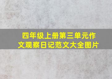 四年级上册第三单元作文观察日记范文大全图片