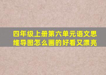 四年级上册第六单元语文思维导图怎么画的好看又漂亮