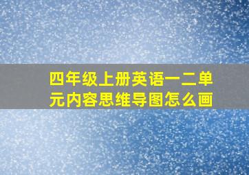 四年级上册英语一二单元内容思维导图怎么画