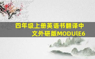 四年级上册英语书翻译中文外研版MODUlE6