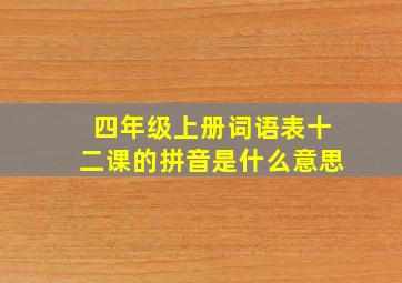 四年级上册词语表十二课的拼音是什么意思