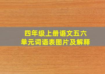 四年级上册语文五六单元词语表图片及解释