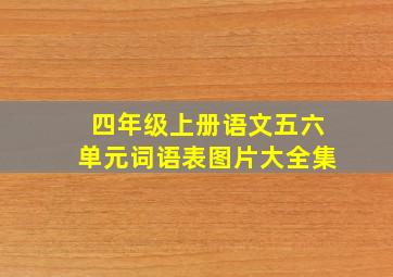 四年级上册语文五六单元词语表图片大全集