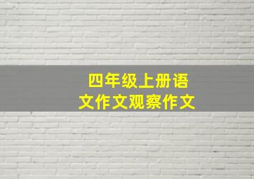 四年级上册语文作文观察作文