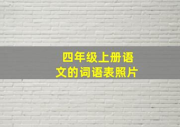 四年级上册语文的词语表照片