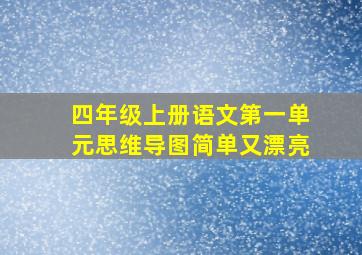 四年级上册语文第一单元思维导图简单又漂亮