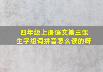 四年级上册语文第三课生字组词拼音怎么读的呀