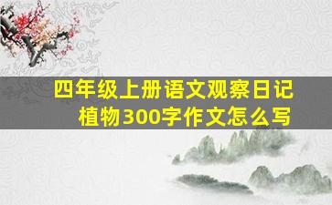 四年级上册语文观察日记植物300字作文怎么写