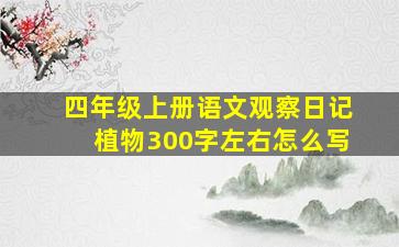 四年级上册语文观察日记植物300字左右怎么写