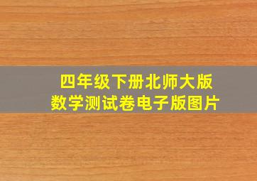 四年级下册北师大版数学测试卷电子版图片