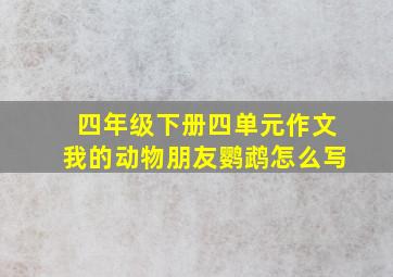 四年级下册四单元作文我的动物朋友鹦鹉怎么写