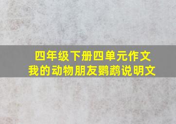 四年级下册四单元作文我的动物朋友鹦鹉说明文