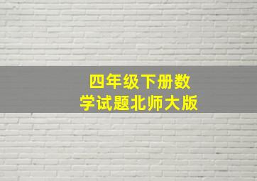 四年级下册数学试题北师大版