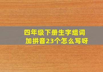 四年级下册生字组词加拼音23个怎么写呀