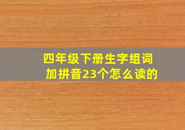 四年级下册生字组词加拼音23个怎么读的